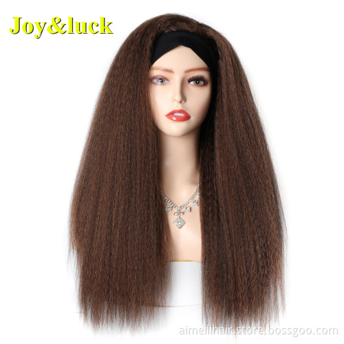 High Quality Wholesale Price Women's Headband Wigs Daily Life Natural Long Straight Black Color Soft Synthetic Ladies Hair Wig